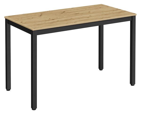 Jedálenská zostava: TESSA 120x60 artisan dub/čierne nohy + 4 ks KITO stoličky biele/prírodné nohy