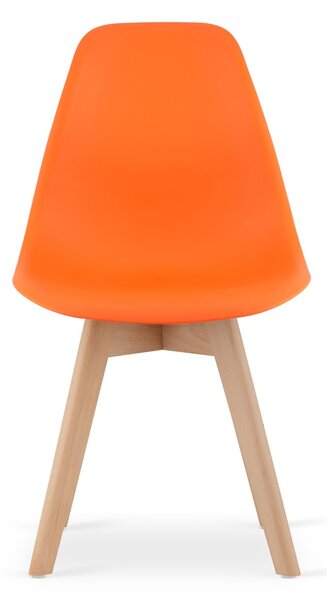 Oranžová stolička KITO s bukovými nohami