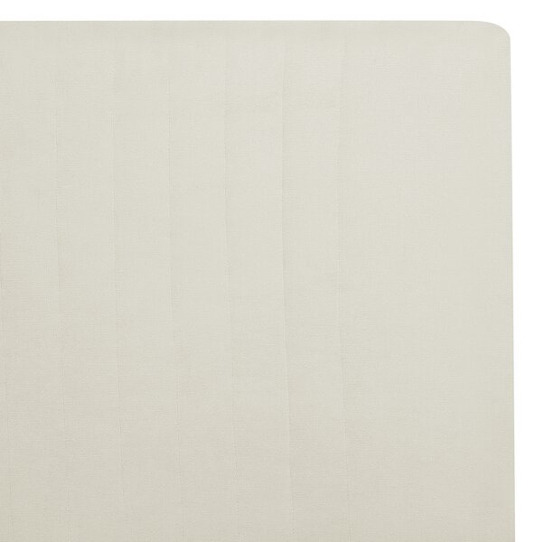 Posteľ béžová 160 x 200 cm čalúnený ženilkový rám postele vysoké prešívané čelo spálňa