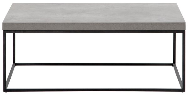 Konferenčný stolík sivý betónový efekt čierne kovové nohy 100 x 60 cm obdĺžnikový industriálny glamour dizajn