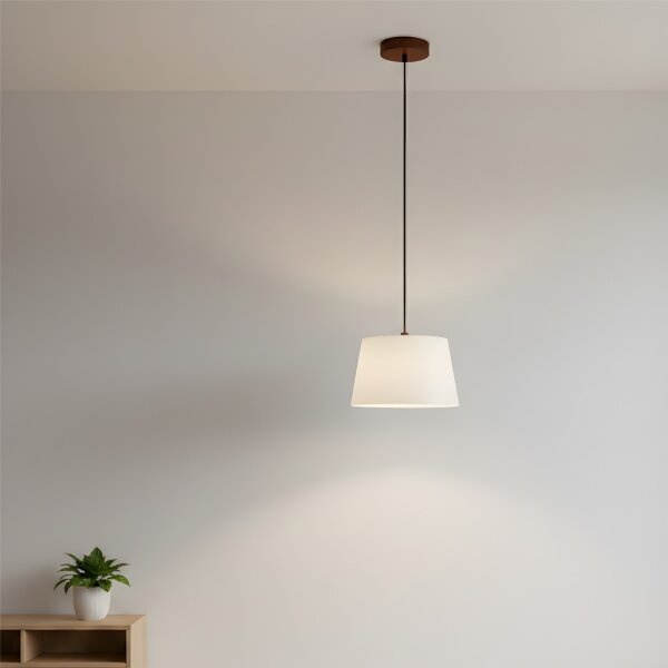 Luster na lanku AIDA 1xE27/60W/230V pr. 25 cm dub/orech/biela
