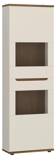 VITRÍNA, farba orecha, kašmírová, 60/199/38 cm Hom`in - Sklenené vitríny