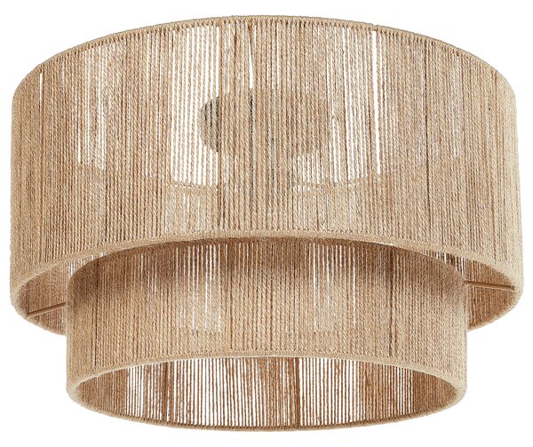 Stropná lampa prírodná jutová okrúhle tienidlo železná konštrukcia boho svietidlo obývacia izba spálňa chodba