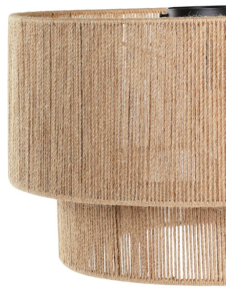Stropná lampa prírodná jutová okrúhle tienidlo železná konštrukcia boho svietidlo obývacia izba spálňa chodba