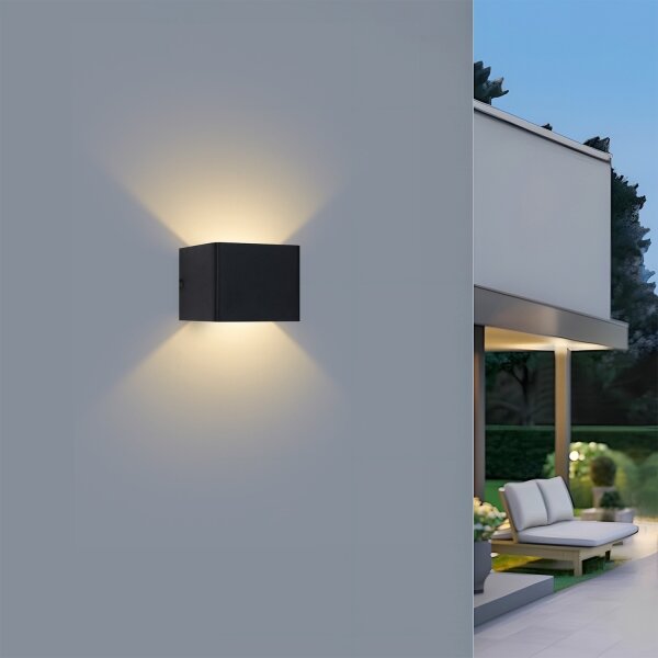 Brilagi - LED vonkajšie nástenné svietidlo DONNANI LED/5W/230V 10 cm čierne IP44