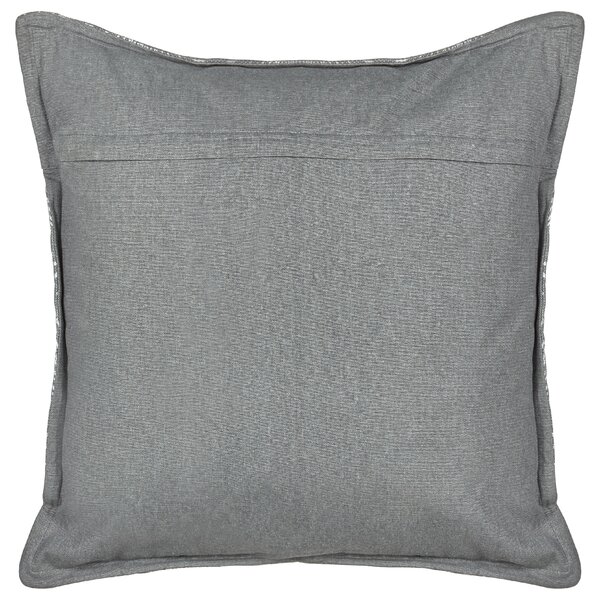 Sada 2 dekoratívnych vankúšov sivá bavlna 45 x 45 cm geometrický vzor strieborný ručná výroba snímateľný poťah moderný štýl