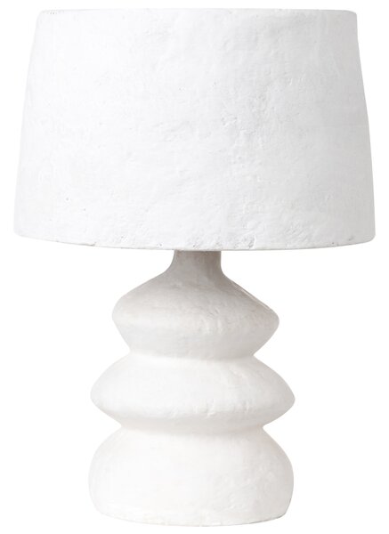 Stolná lampa biela papier-mâché hlina ručná výroba stolová lampa na nočný stolík moderný štýl obývačka spálňa