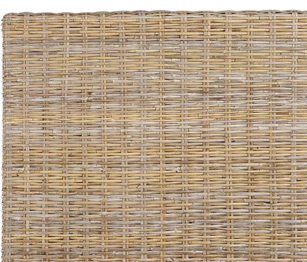Posteľ prírodná ratan mahagónové drevo 140 x 200 cm lamelový rošt pletené ozdobné čelo boho moderný štýl spálňa