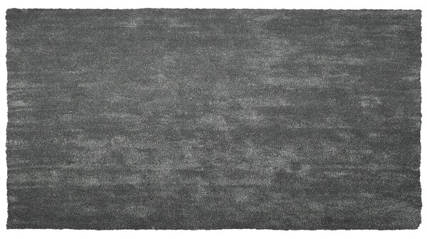 Koberec tmavosivý 80 x 150 cm moderný všívaný strojom obdĺžnikový huňatý s vysokým vlasom