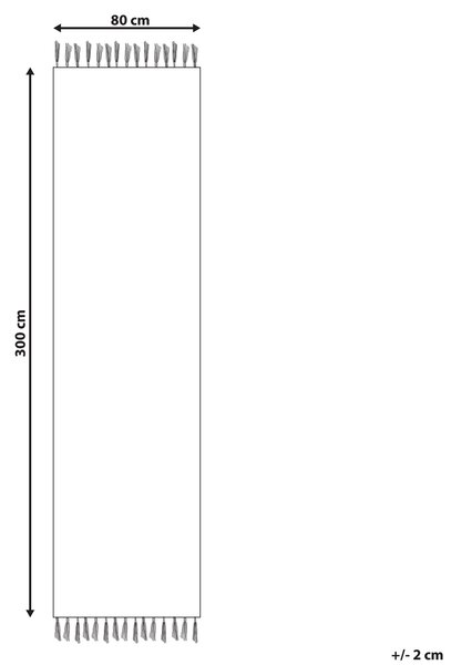 Kelímový koberec oranžový bavlnený 80 x 300 cm obdĺžnikový obojstranný geometrický vzor tradičný dizajn