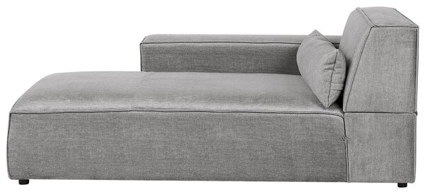 Leňoška sivá látkové čalúnenie pravostranná nohy zo syntetického materiálu minimalistický moderný štýl obývacia izba