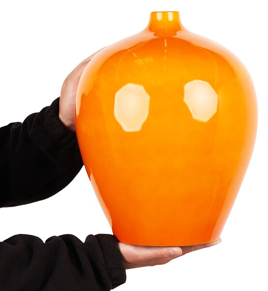 Dekoratívna váza oranžová terakotová výška 37 cm moderná obývacia izba spálňa
