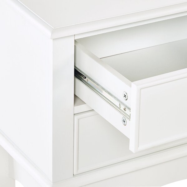 Konzolový stolík biely MDF materiál 91 x 35 x 75 cm 3 zásuvky nábytok do predsiene retro dizajn