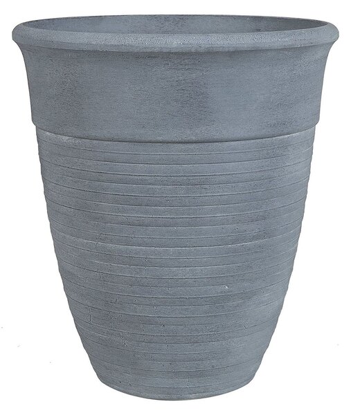 Sada 2 kvetináčov sivá kamenná zmes a polyresin okrúhle ⌀ 43 cm izbové vonkajšie črepníky