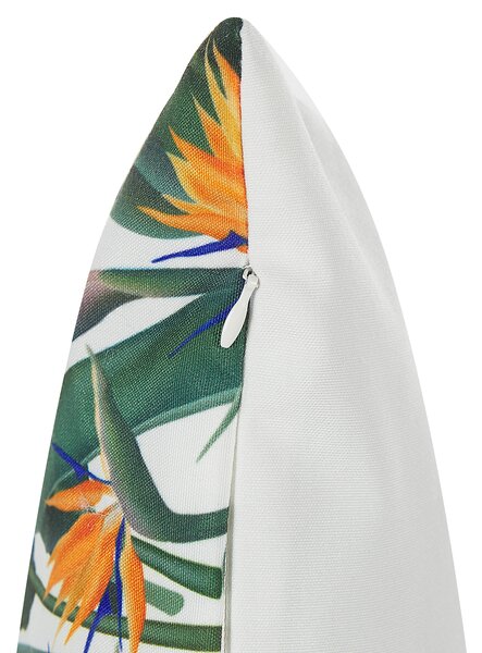 Sada 2 záhradných vankúšov zelený polyester 45 x 45 cm prírodná potlač záhrada balkón