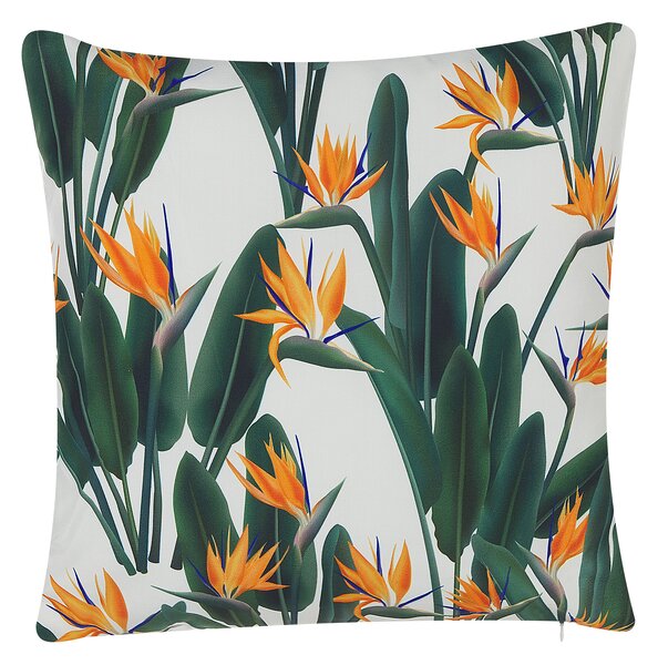 Sada 2 záhradných vankúšov zelený polyester 45 x 45 cm prírodná potlač záhrada balkón