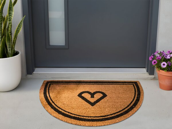 Rohožka prírodná prírodné kokosové vlákno 45 x 75 cm PVC povlak protišmyková jednofarebná rohož so vzorom do interiéru moderná