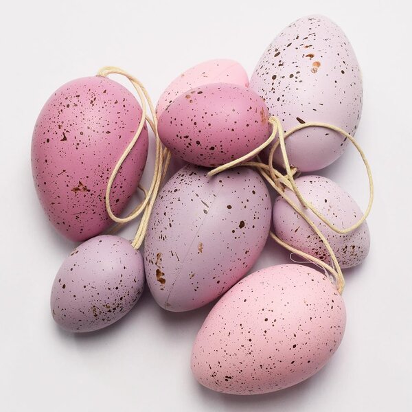 Veľkonočné vajíčka plastové rúžové, fialové 4-6cm cena za 8ks
