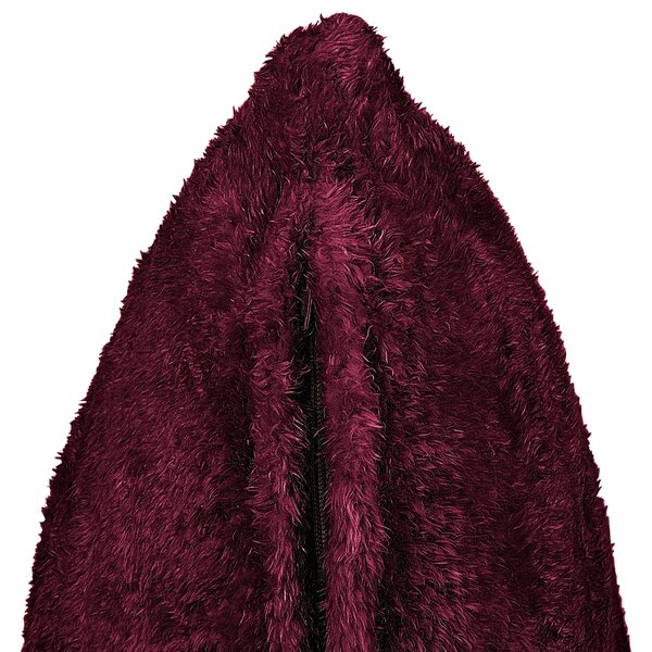 Dekoratívny vankúš bordový umelá kožušina polyester 45 x 45 cm bez vzoru jednofarebný štvorcový tvar boho štýl doplnky