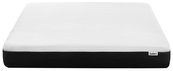 Gélový matrac z pamäťovej peny tvrdý biely a čierny 140 x 200 cm polyesterový snímateľný poťah so zipsom