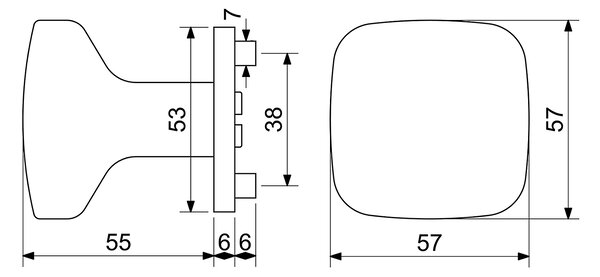 Dverné gule Richter RK.KNOB.C26.BARI (ANT), RICHTER antracit