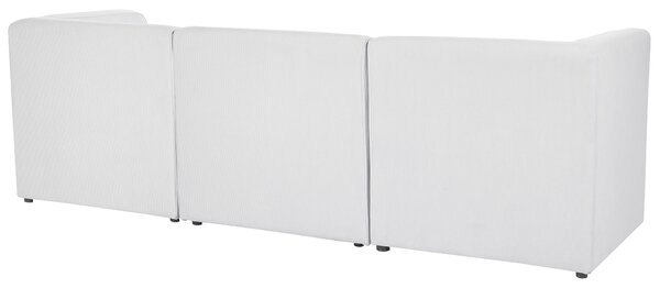 Modulárna 3-miestna pohovka krémová biela menčestrová moderný dizajn minimalistický štýl