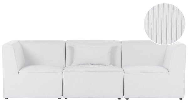 Modulárna 3-miestna pohovka krémová biela menčestrová moderný dizajn minimalistický štýl