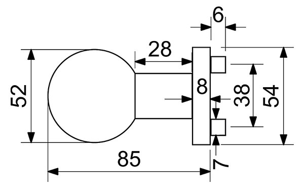 Dverné gule Richter RK.KNOB.01.FIXNÉ CE), Guľa Knob 01 fixná, RICHTER Čierna matná