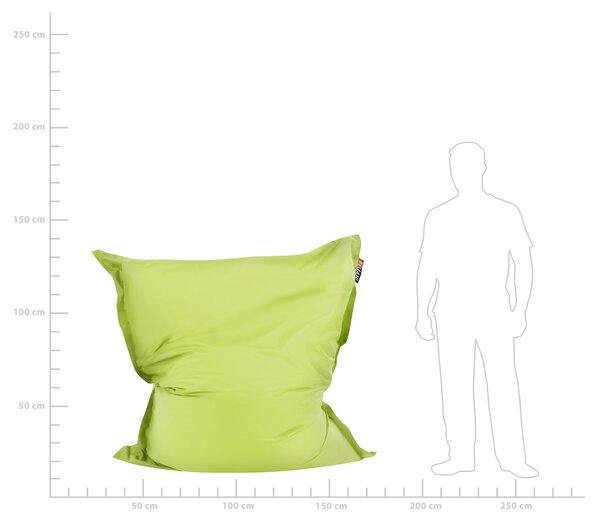 Sedací vak limetkovozelený nylonový 140 x 180 cm vodoodolný poťah so zipsom polystyrénová výplň