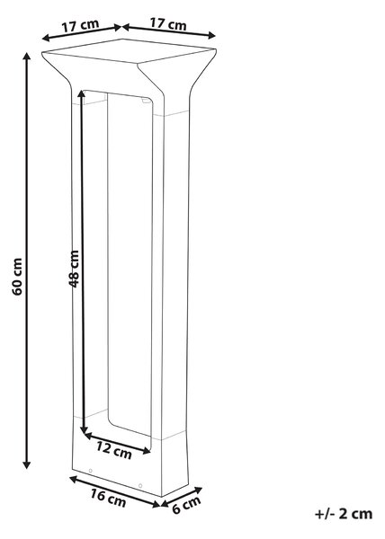 Vonkajšie solárne stĺpikové LED svietidlo čierne kovové 60 cm záhradné osvetlenie chodníka solárny panel