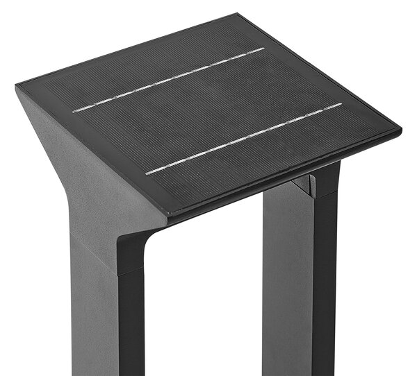 Vonkajšie solárne stĺpikové LED svietidlo čierne kovové 60 cm záhradné osvetlenie chodníka solárny panel