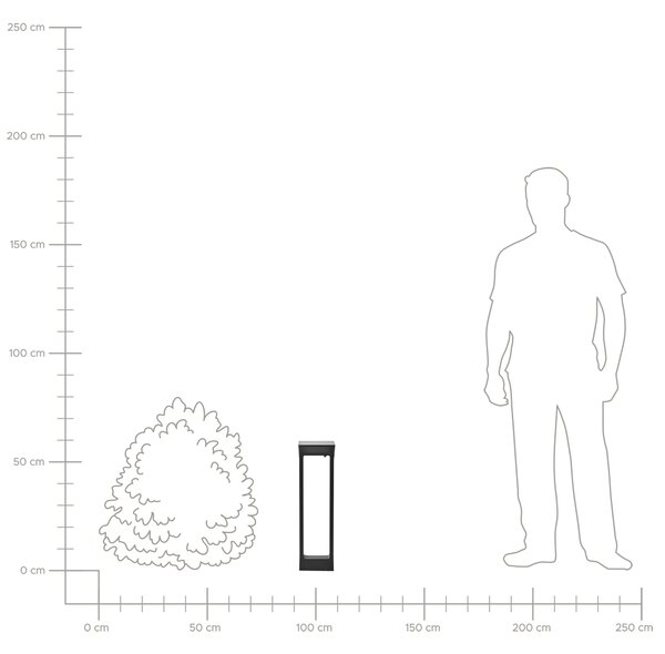 Vonkajšie solárne stĺpikové LED svietidlo čierne kovové 60 cm záhradné osvetlenie chodníka solárny panel
