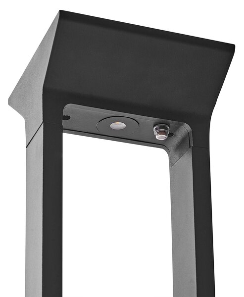 Vonkajšie solárne stĺpikové LED svietidlo čierne kovové 60 cm záhradné osvetlenie chodníka solárny panel