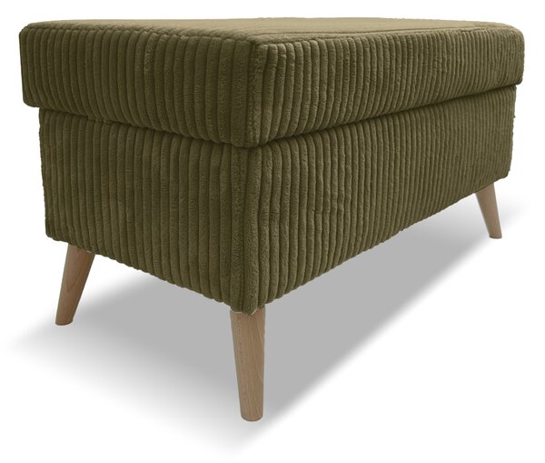 Taburet TESS 60x28 s úložným priestorom - olivový - menčester - LINCOLN 37