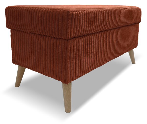 Taburet TESS 60x28 s úložným priestorom - červený - menčester - LINCOLN 52