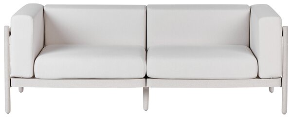 Záhradná pohovka svetlobéžová syntetický materiál s vankúšmi 2-miestna moderný štýl exteriér záhrada