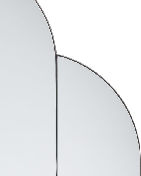 Nástenné zrkadlo modré a strieborné sklo a MDF 60 x 80 cm nepravidelný tvar moderný štýl obývacia izba chodba