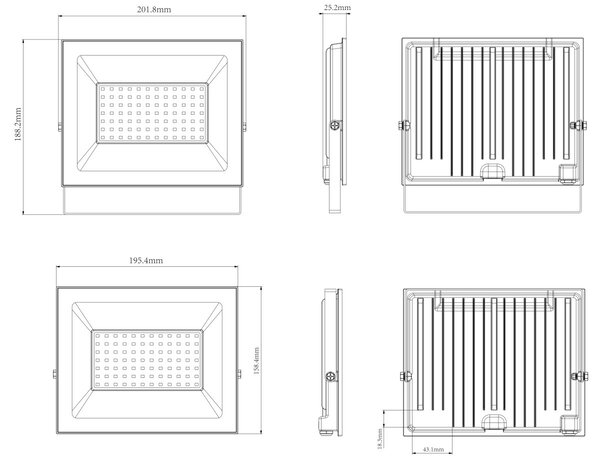 LED reflektor 70W 6300 lm - vodoodolný neutrálná biela 4000K