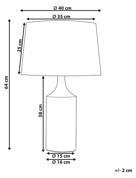 Stolná lampa béžová a sivá keramický maľovaný podstavec látkové tienidlo nočná lampa svietidlo moderný dizajn