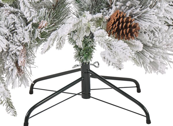 Vianočný stromček zelený s bielym umelým snehom syntetický materiál 120 cm dekorácie