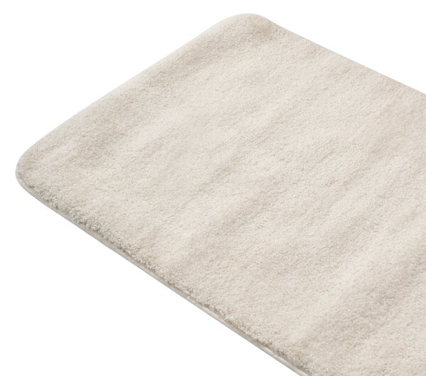 Kúpeľňová predložka krémová biela mikrovlákno 60 x 90 cm protišmyková podložka mäkký kúpeľňový koberec