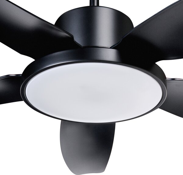 Stropný ventilátor so svetlom čierny syntetický materiál diaľkové ovládanie moderný škandinávsky štýl obývacia izba