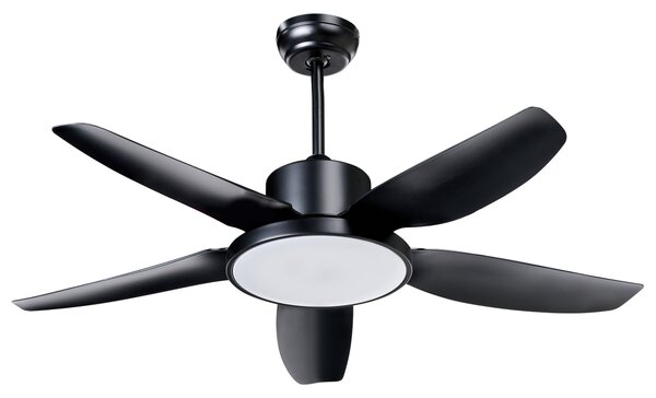 Stropný ventilátor so svetlom čierny syntetický materiál diaľkové ovládanie moderný škandinávsky štýl obývacia izba