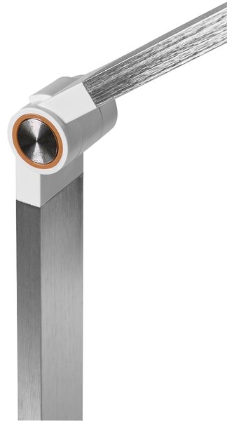 Stolná lampa biela syntetický materiál 3 režimy teploty svetla plynulý stmievač bezdrôtová nabíjačka nastaviteľné tienidlo kancelária