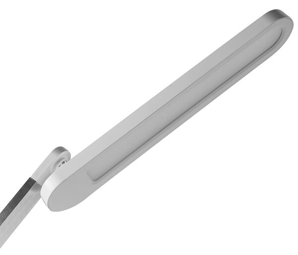Stolná lampa biela syntetický materiál 3 režimy teploty svetla plynulý stmievač bezdrôtová nabíjačka nastaviteľné tienidlo kancelária