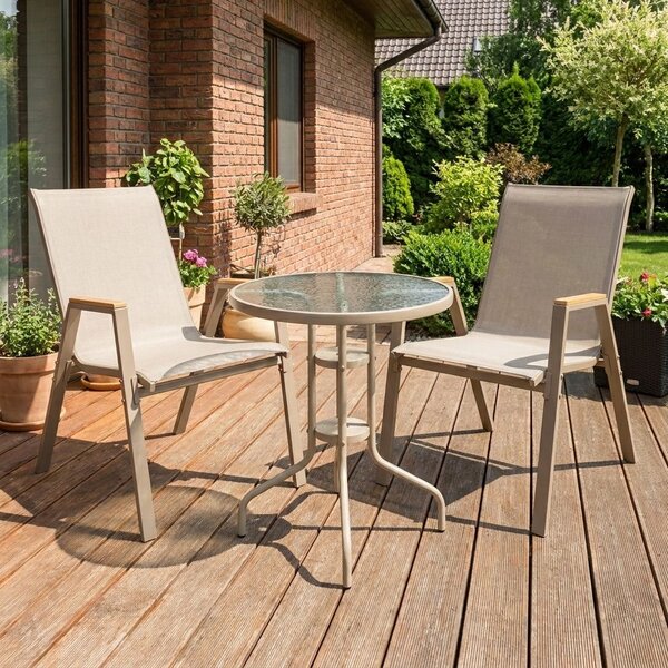 Dekorstudio Okrúhly stôl na balkón ISLAND 60cm - béžový