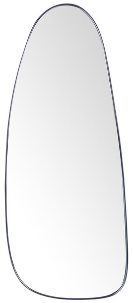 Nástenné zrkadlo čierny kovový rám sklo 39 x 95 cm oválne na stenu moderná minimalistická obývacia izba spálňa chodba