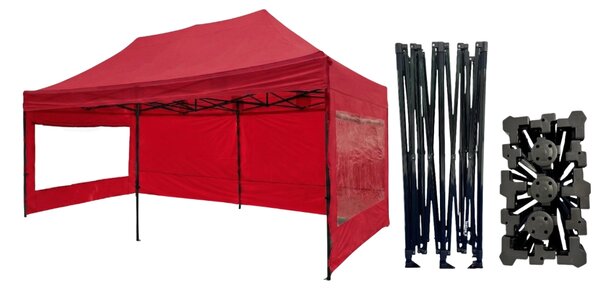 TENTino Nožnicový párty stan 3x6 m /6 nôh STEEL HEXAGON Farba opláštenia: 1A - BIELA