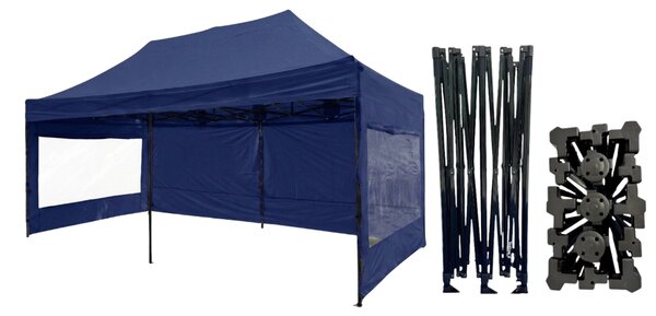 TENTino Nožnicový párty stan 3x6 m /6 nôh STEEL HEXAGON Farba opláštenia: 1A - BIELA