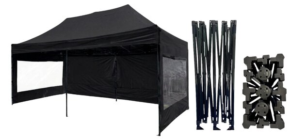 TENTino Nožnicový párty stan 3x6 m /6 nôh STEEL HEXAGON Farba opláštenia: 1A - BIELA